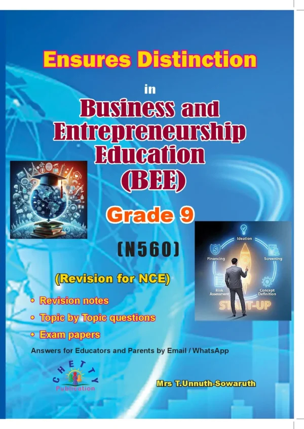 Grade 9 Ensure Distinction In Business & Entrepreneurship Education (BEE)